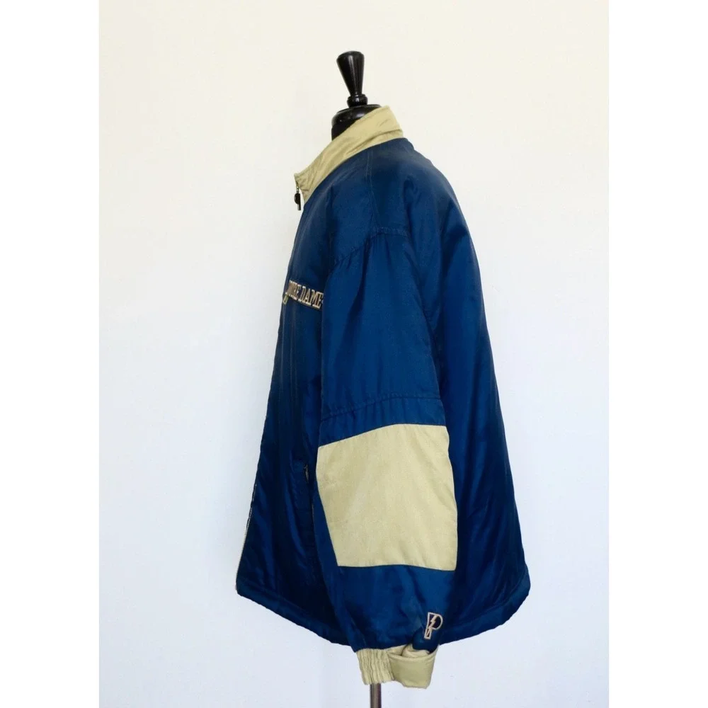 Vintage Notre Dame Pro Player Puffer Jacket Coat Fighting Irish 90s Blue SZ L